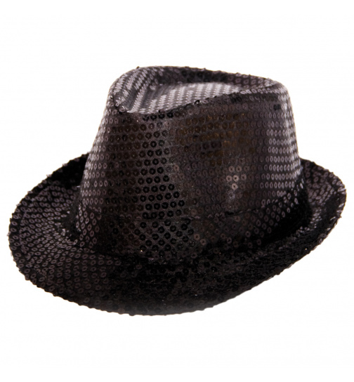 Filzhut Schwarz Metallic mit Glitzer