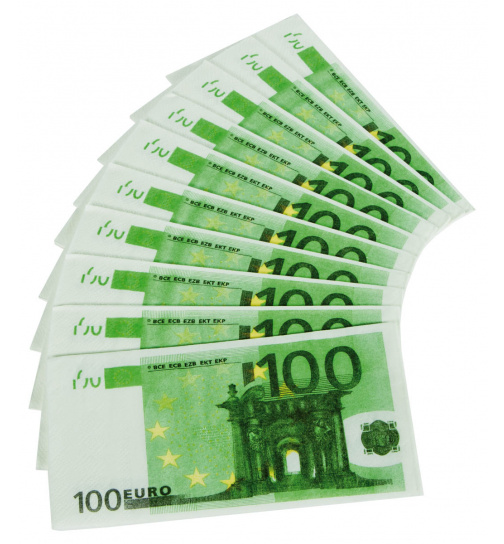 100 Euroschein-Servietten - 10 Stück