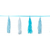 Girlande mit Fransen zur Geburt Blau - 3 Meter