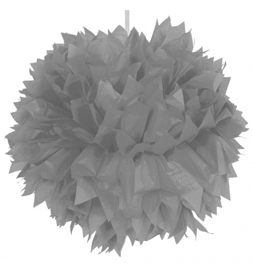 Pompon Silber - 30 cm