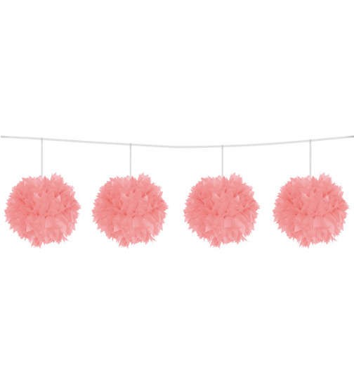 Girlande Pompon Rosa - 3 Meter