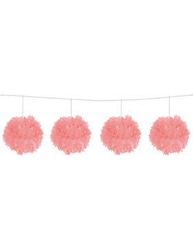 Girlande Pompon Rosa - 3 Meter