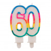 60. Geburtstag Glitzerkerze mit 2 Haltern