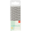 Silberne 16 Kerzen mit 16 Halter - 6 cm