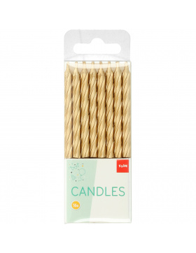 Goldene Kerzen mit Halter - 16 Stück - 6 cm