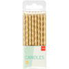 Goldene Kerzen mit Halter - 16 Stück - 6 cm