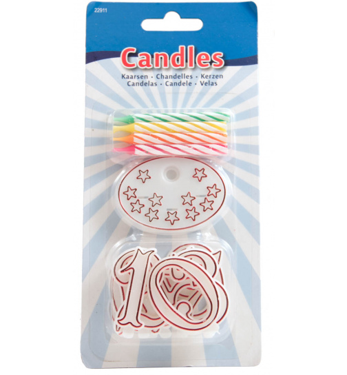 Kerzen-Set Bunt mit Zahlen