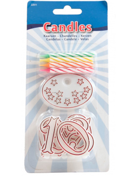 Kerzen-Set Bunt mit Zahlen