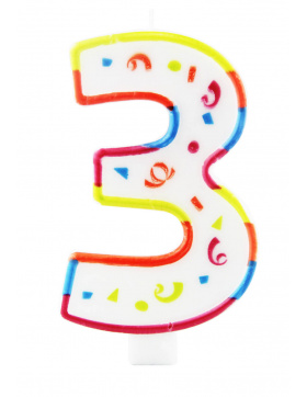 XL Kerze 3 Jahre mit Halter