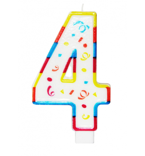 XL Kerze 4 Jahre mit Halter