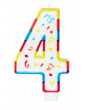 XL Kerze 4 Jahre mit Halter