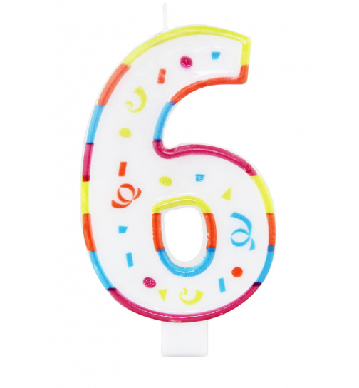 XL Kerze 6 Jahre mit Halter