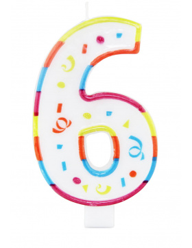 XL Kerze 6 Jahre mit Halter