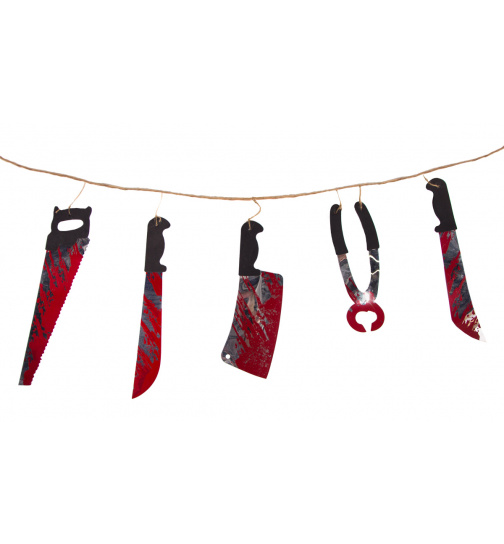 Horror-Girlande Werkzeug - 1,80 Meter