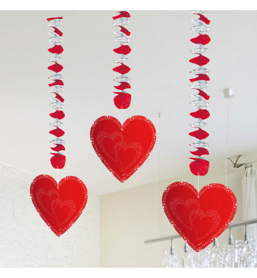 Hängedeko Herzen - 3 Stück