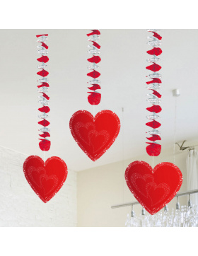 Hängedeko Herzen - 3 Stück
