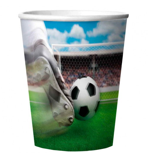 Pappbecher - Fußball 3D - 260 ml  - 4 Stück