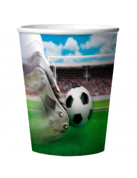 Pappbecher - Fußball 3D - 260 ml  - 4 Stück