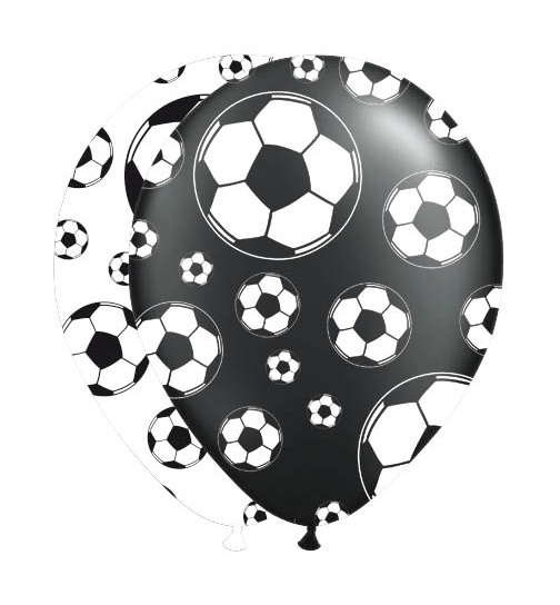 Ballons Fußball Schwarz & Weiß - 8 Stück