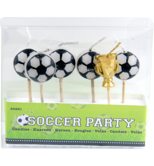 Fußball Kerzen-Set - 6 Stück