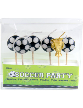 Fußball Kerzen-Set - 6 Stück