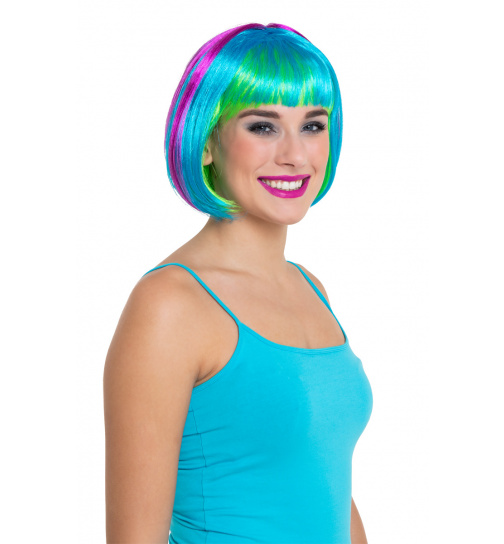 Perücke Bobfrisur Regenbogenfarben