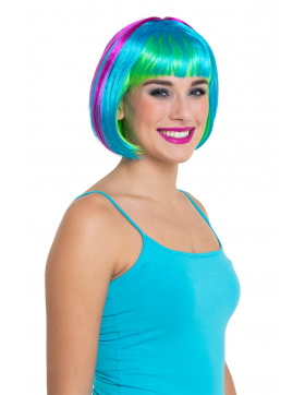 Perücke Bobfrisur Regenbogenfarben