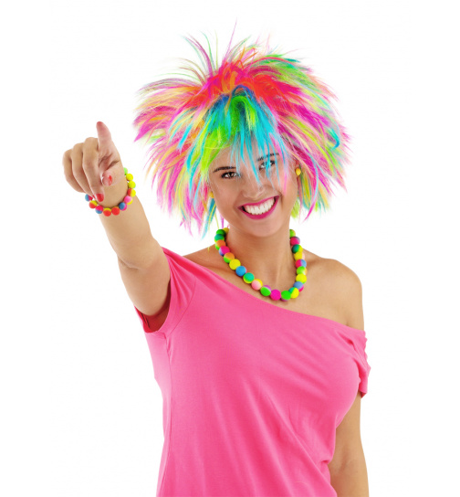Perücke Regenbogen Wuschelkopf