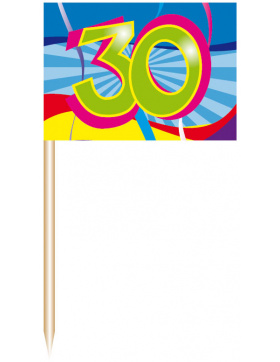 30. Geburtstag Partypicker Fähnchen Wirbel - 24...
