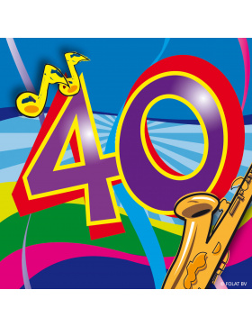 40. Geburtstag Servietten mit Wirbeln 25x25 cm - 20...