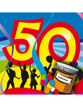 50. Geburtstag Servietten mit Wirbeln 25x25 cm - 20...