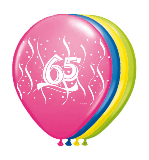 65. Geburtstag Ballons Wirbel 30 cm - 8 Stück