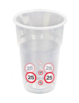 Plastikbecher - 25 Jahre Verkehrsschilder - 10 Stück