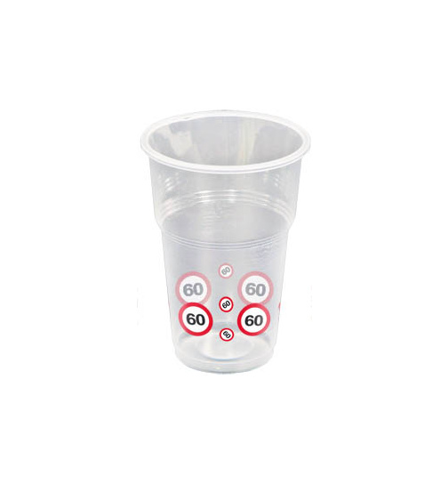 Plastikbecher - 60 Jahre Verkehrsschilder - 10 Stück