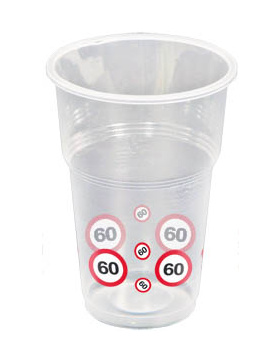 Plastikbecher - 60 Jahre Verkehrsschilder - 10 Stück