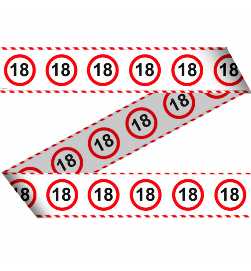 18. Geburtstag Absperrband Verkehrsschild  - 15 Meter