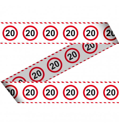 20. Geburtstag Absperrband Verkehrsschild  - 15 Meter