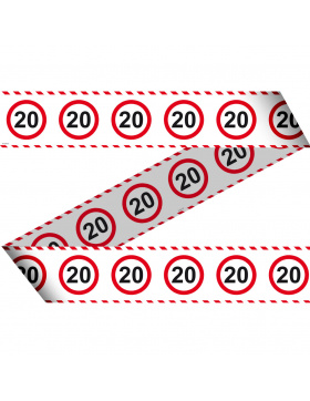 20. Geburtstag Absperrband Verkehrsschild  - 15 Meter