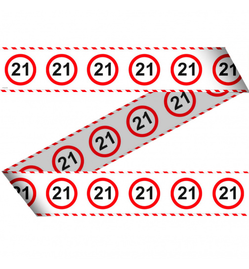 21. Geburtstag Absperrband Verkehrsschild  - 15 Meter