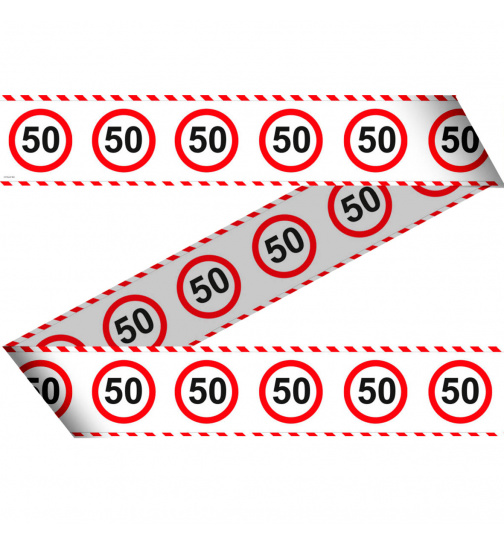 Absperrband Verkehrsschild 50 - 15 Meter