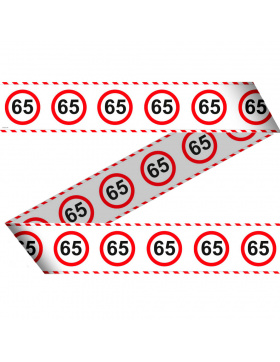 65. Geburtstag Absperrband Verkehrsschild  - 15 Meter