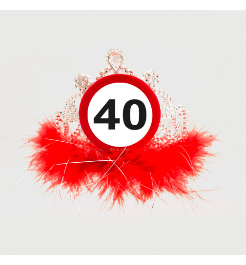 40. Geburtstag Diadem / Tiara Verkehrsschild