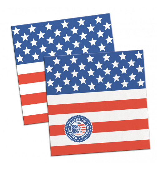 USA Party Servietten 33x33 cm - 20 Stück