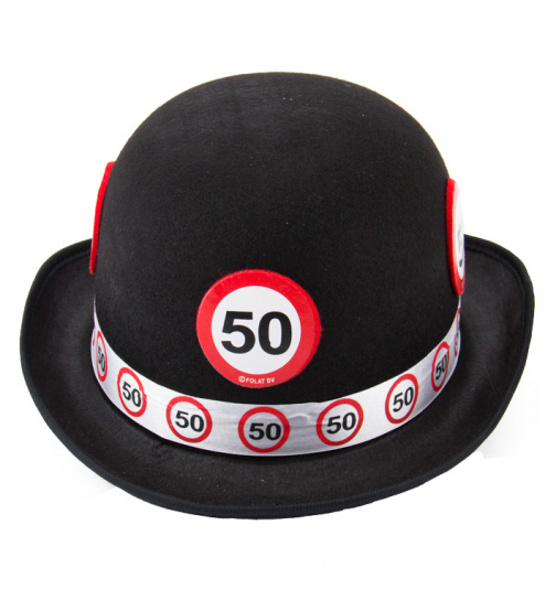 50. Geburtstag schwarze Melone (Hut) Verkehrsschild