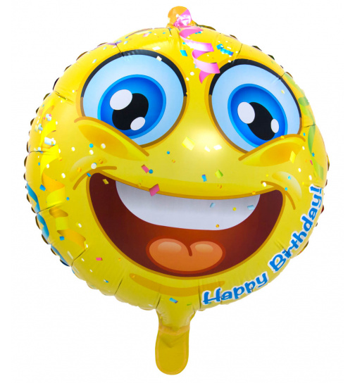 Emoticon Geburtstag Happy Birthday Folienballon - 45 cm