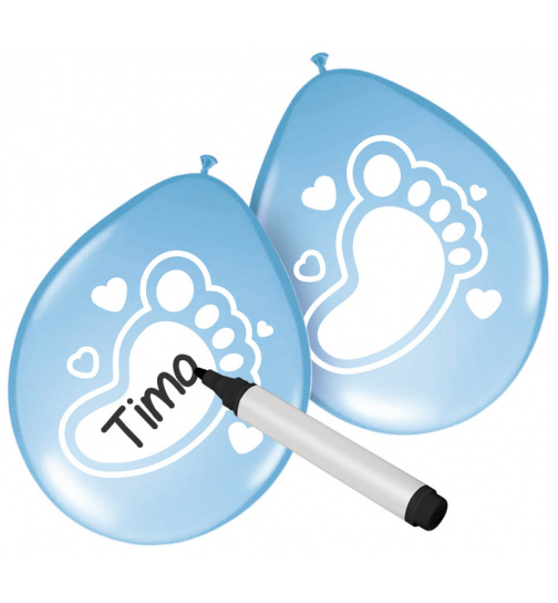 Ballons Baby Junge zum Beschriften - 6 Stück