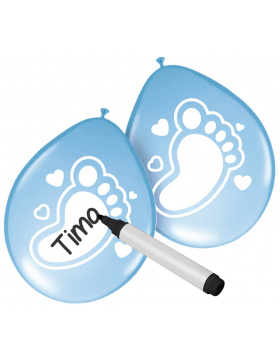 Ballons Baby Junge zum Beschriften - 6 Stück