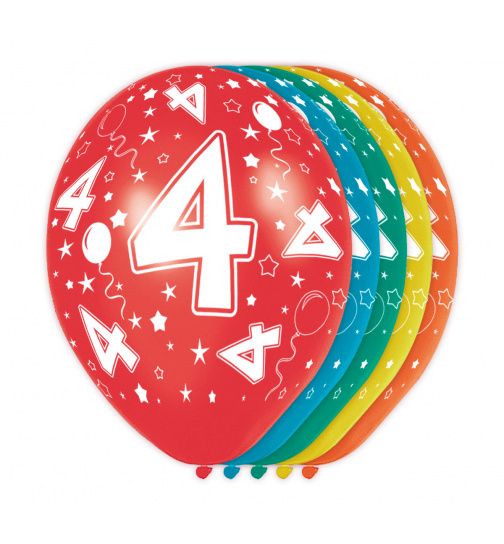 4. Geburtstag Ballons - 5 Stück