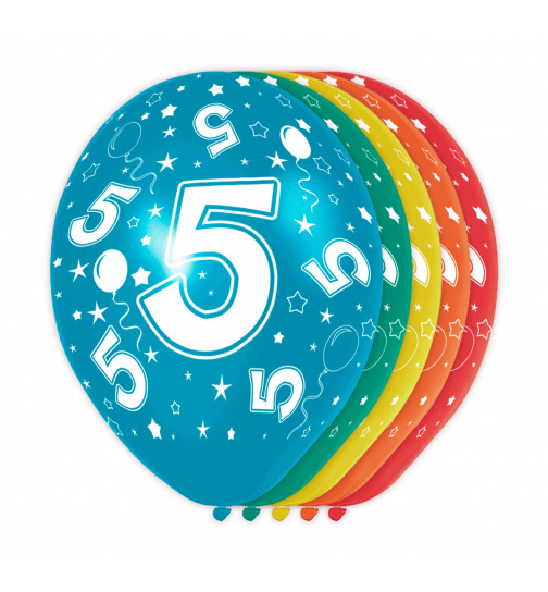 5. Geburtstag Ballons - 5 Stück