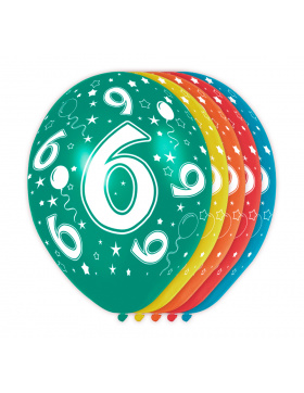 6. Geburtstag Ballons - 5 Stück
